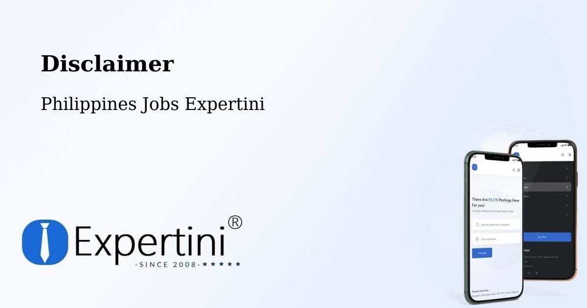 Disclaimer – Cut Cut Primero - Philippines Jobs Expertini